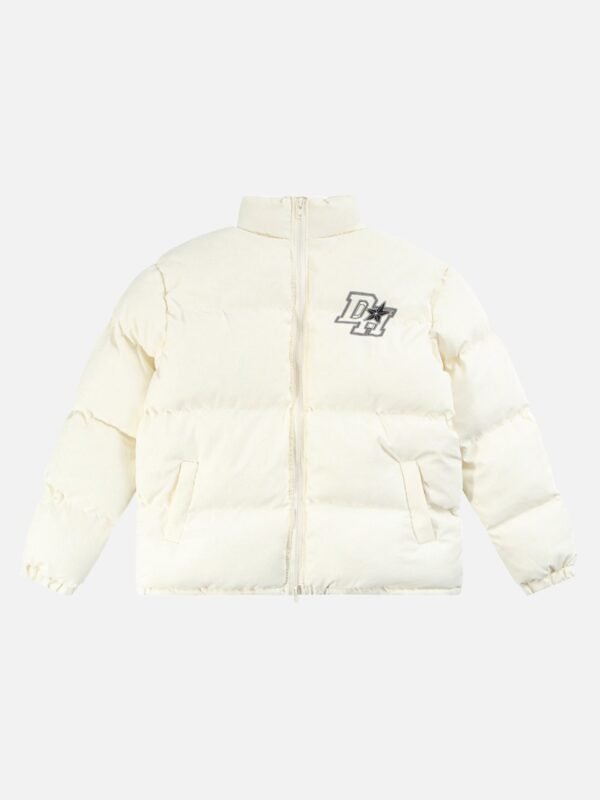 American Retro Letter Print Autumn And Winter Thickening Loose Down Jacket Couple Models -1393