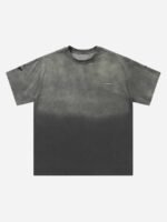 Tie-dye Gradient Letter Embroidery T-shirt - 1542