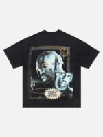 European And American Dark Characters Printed Short-sleeved T-shirt