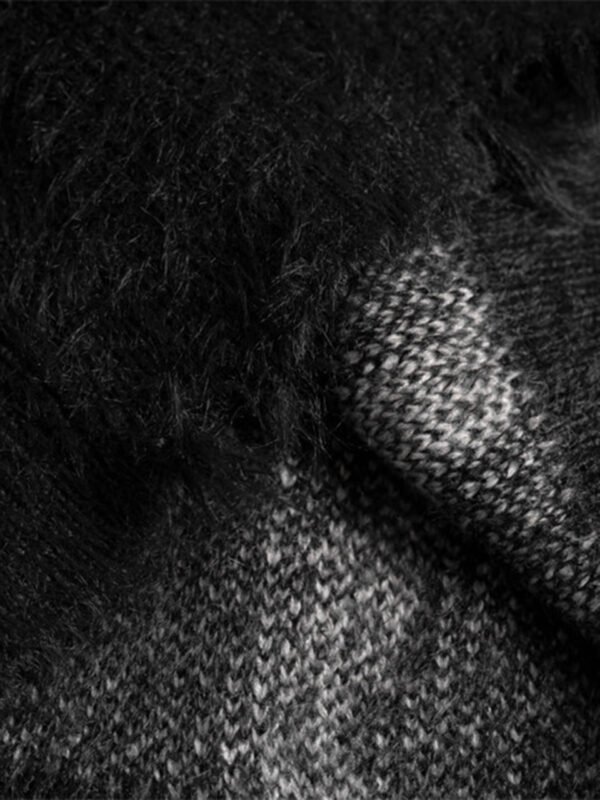 Rip Damage Design Turtleneck Knitwear Sweater - 1525