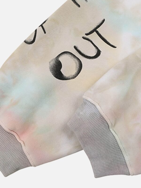 Heavy Wash Vintage Digital Print Hooded Sweatshirt