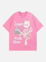 Made Retro Skull Letter Foam T-shirt