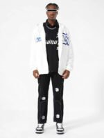 Letter Embroidered Hoodie Jacket -1095