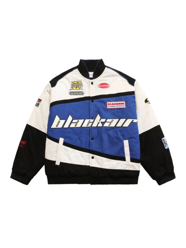 Retro Style Quilted Racing Jacket -1297