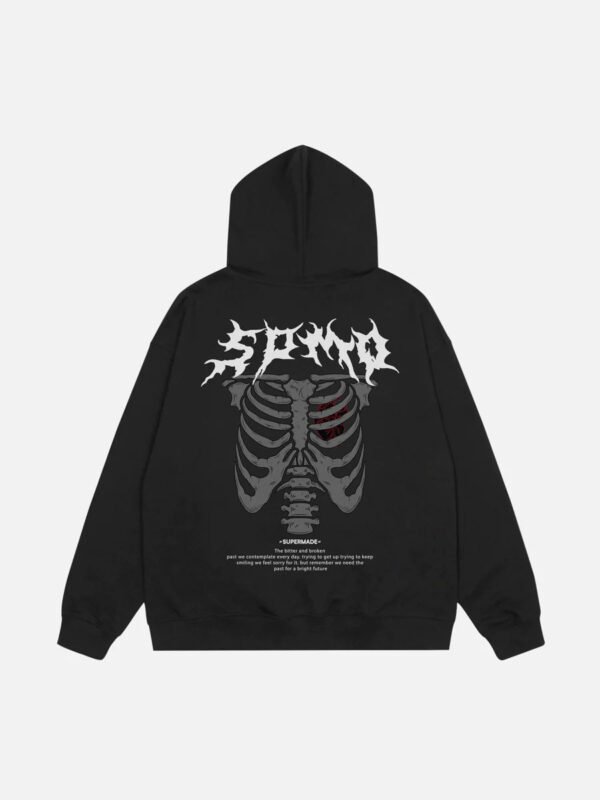 Skull Print Hoodie - 1455