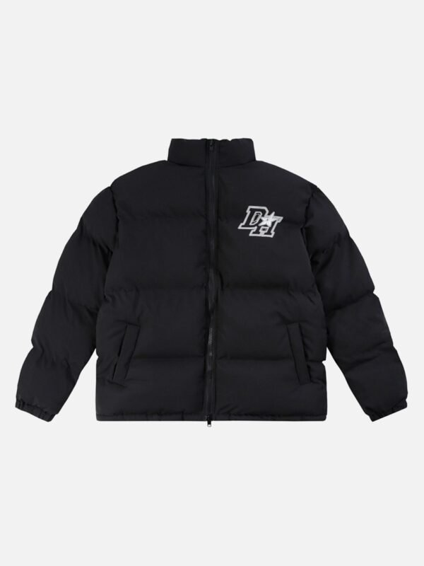 American Retro Letter Print Autumn And Winter Thickening Loose Down Jacket Couple Models -1393