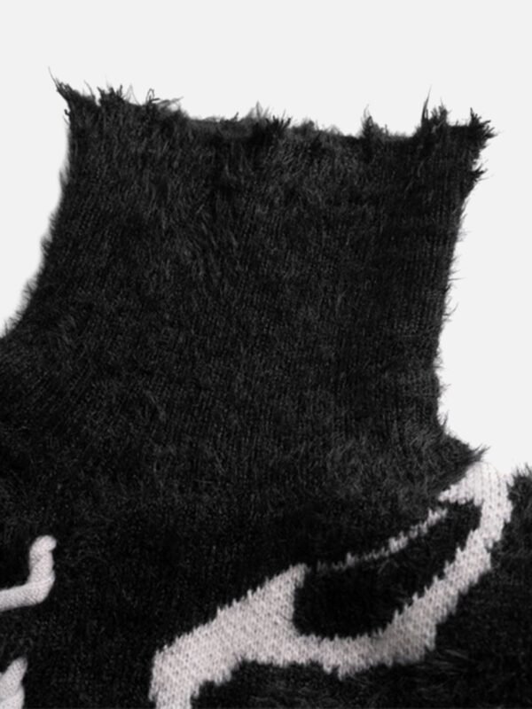 Rip Damage Design Turtleneck Knitwear Sweater - 1525